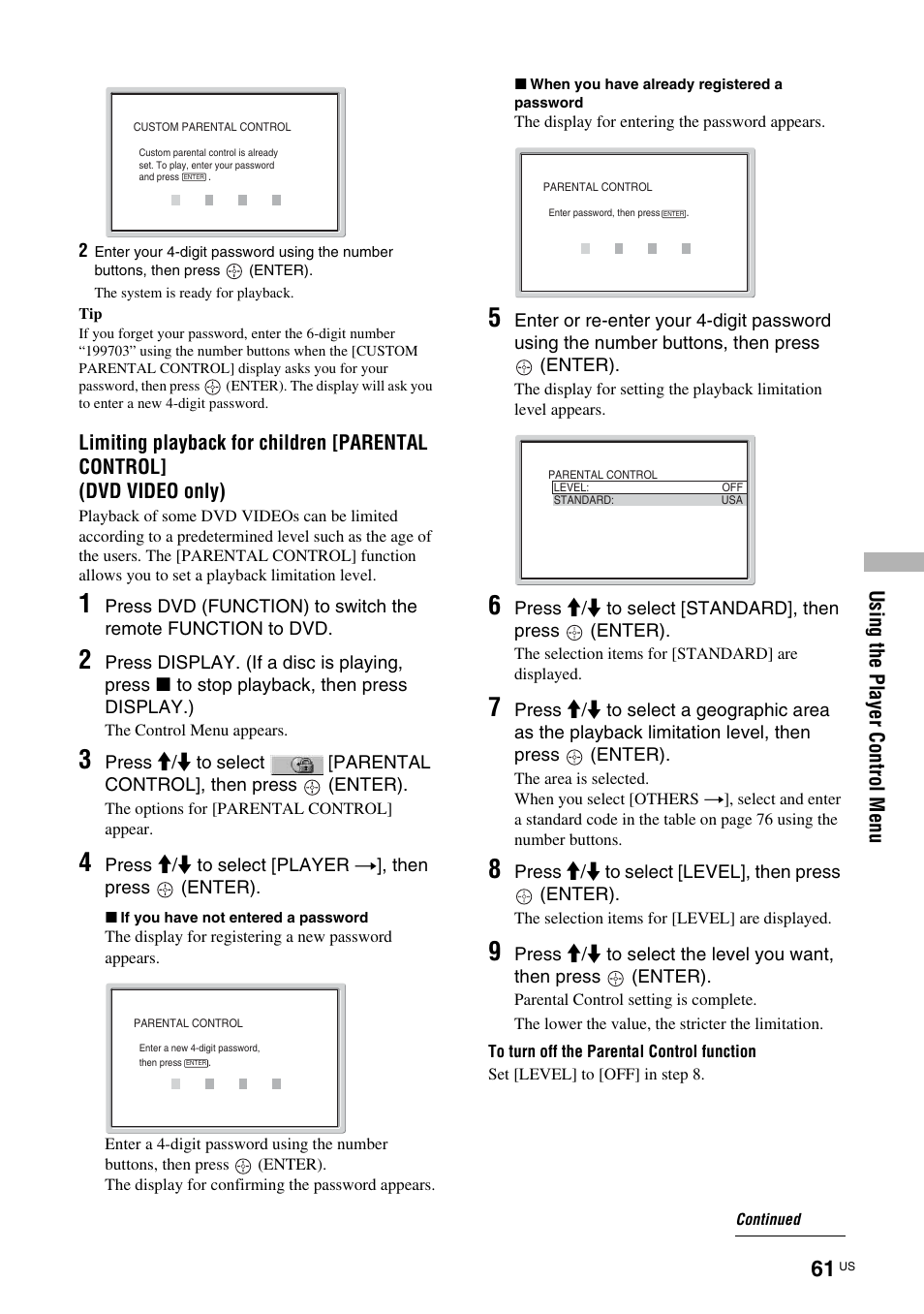 Sony TAV-L1 User Manual | Page 61 / 88