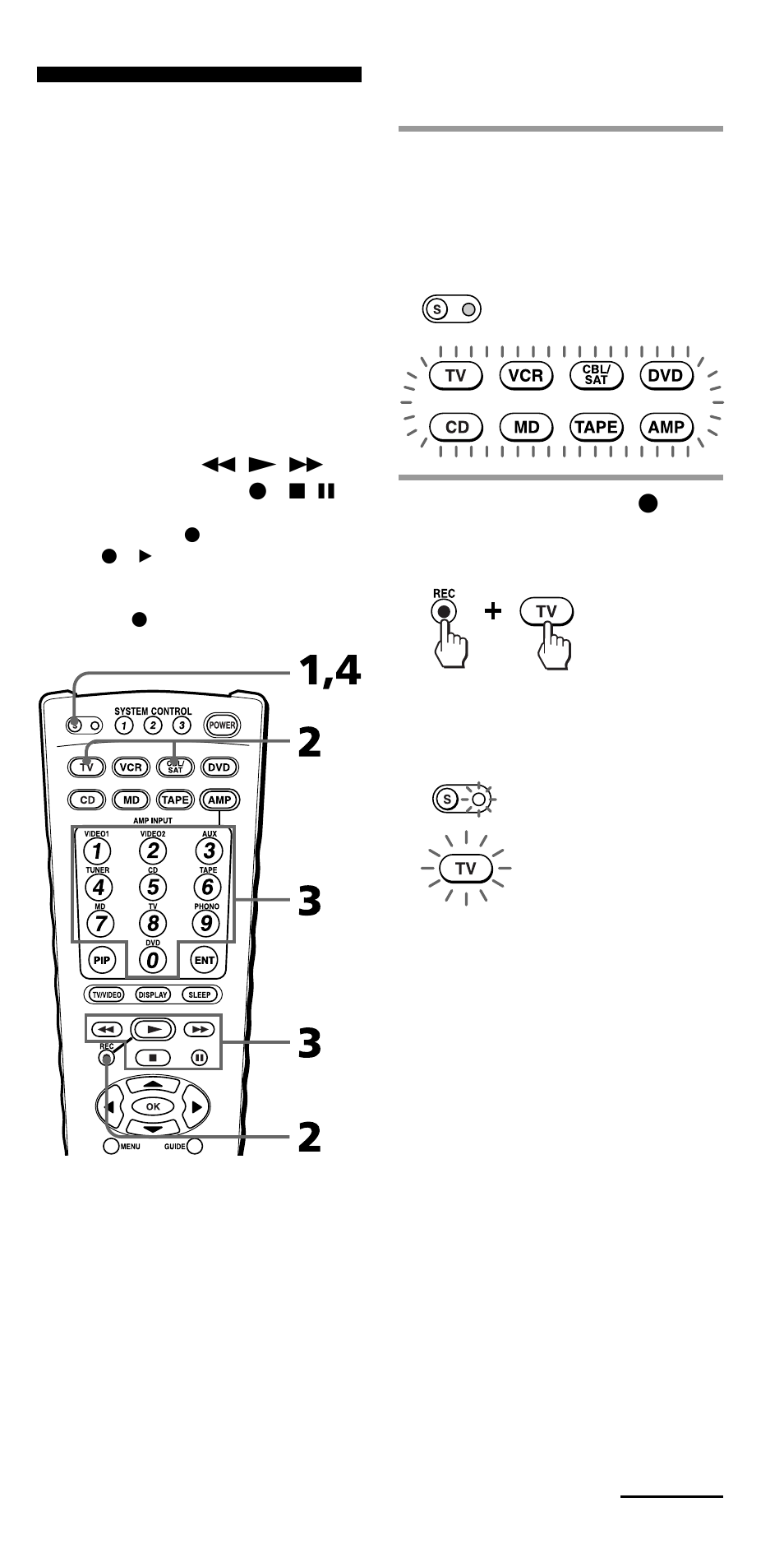 Selecting a channel with a single button | Sony RM-VL900 User Manual | Page 43 / 56