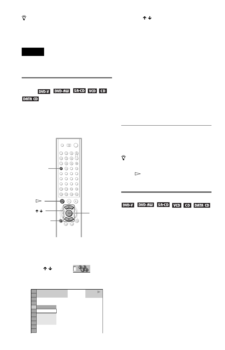 N (46, Playing in random order (shuffle play), Playing repeatedly (repeat play) | Sony DVP-CX985V User Manual | Page 46 / 104