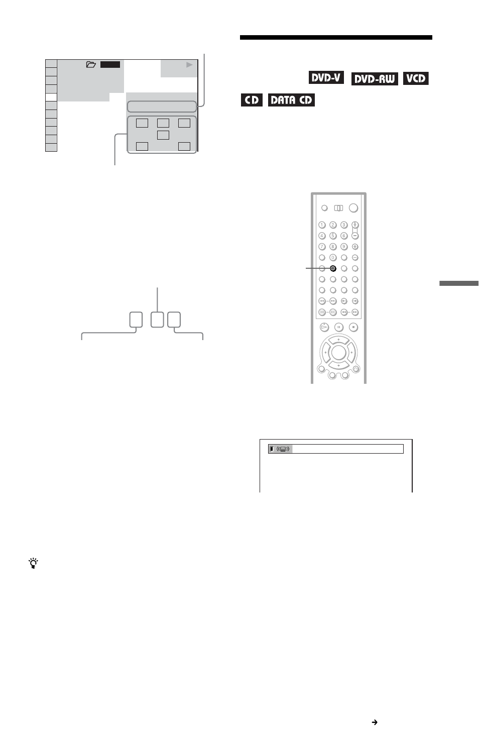 Surround mode settings, Tton (69), Dolby digital 3 / 2 | Press sur during playback | Sony DVP-CX985V User Manual | Page 69 / 104