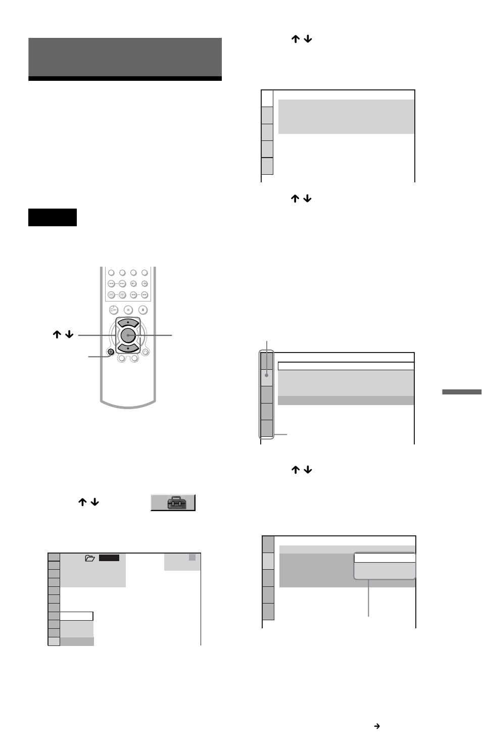 Settings and adjustments, Using the setup display, Press display/file when the player is in stop mode | Press x / x to select (setup), then press enter, Press x / x to select “custom,” then press enter, Press x / x to select an item, then press enter, X / x | Sony DVP-CX985V User Manual | Page 85 / 104