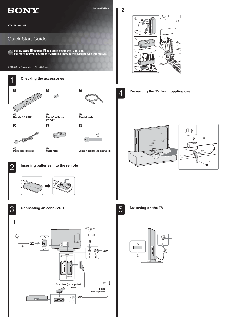 Sony 2-630-047-12(1) User Manual | 2 pages