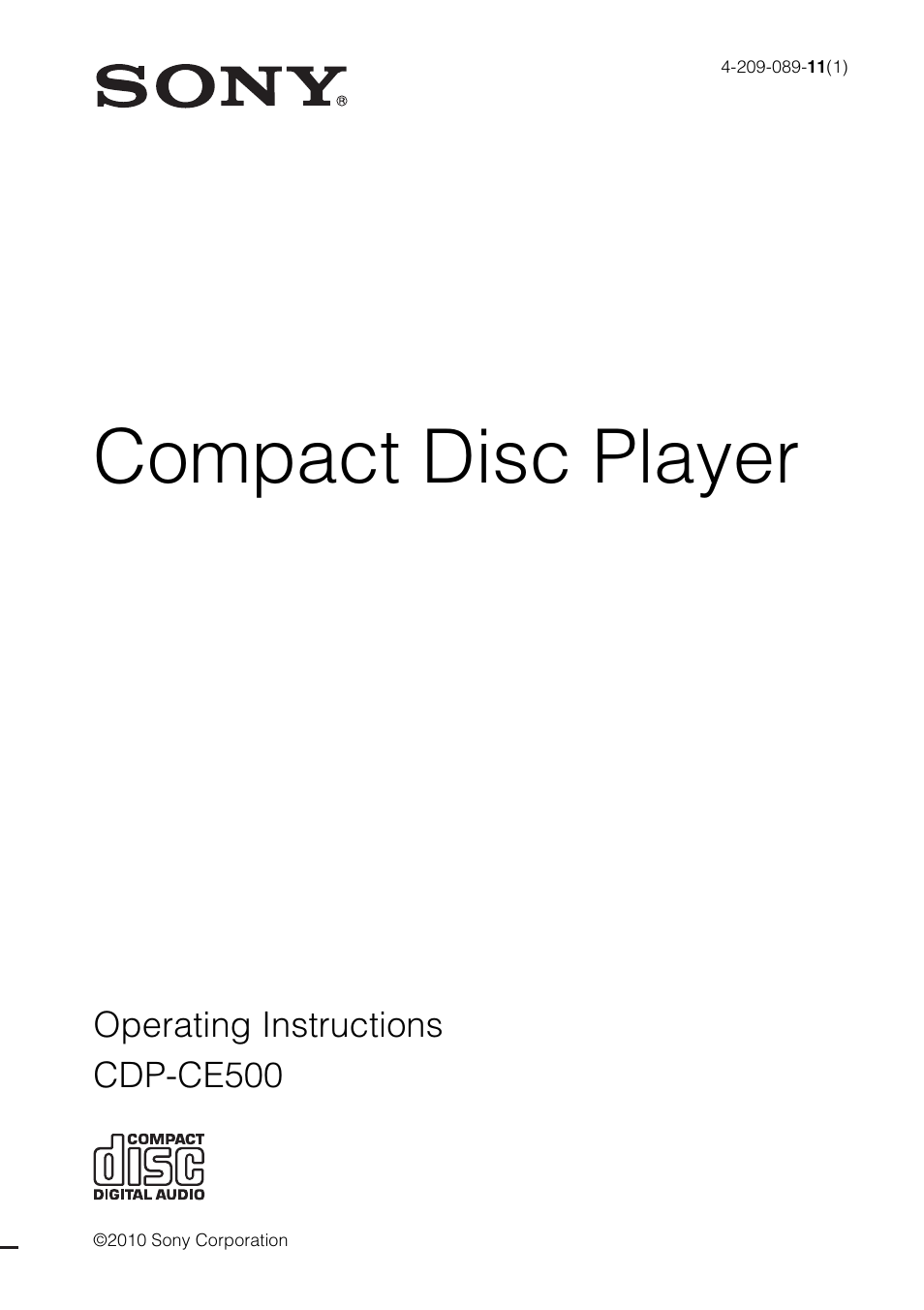 Sony CDPCE500 User Manual | 24 pages