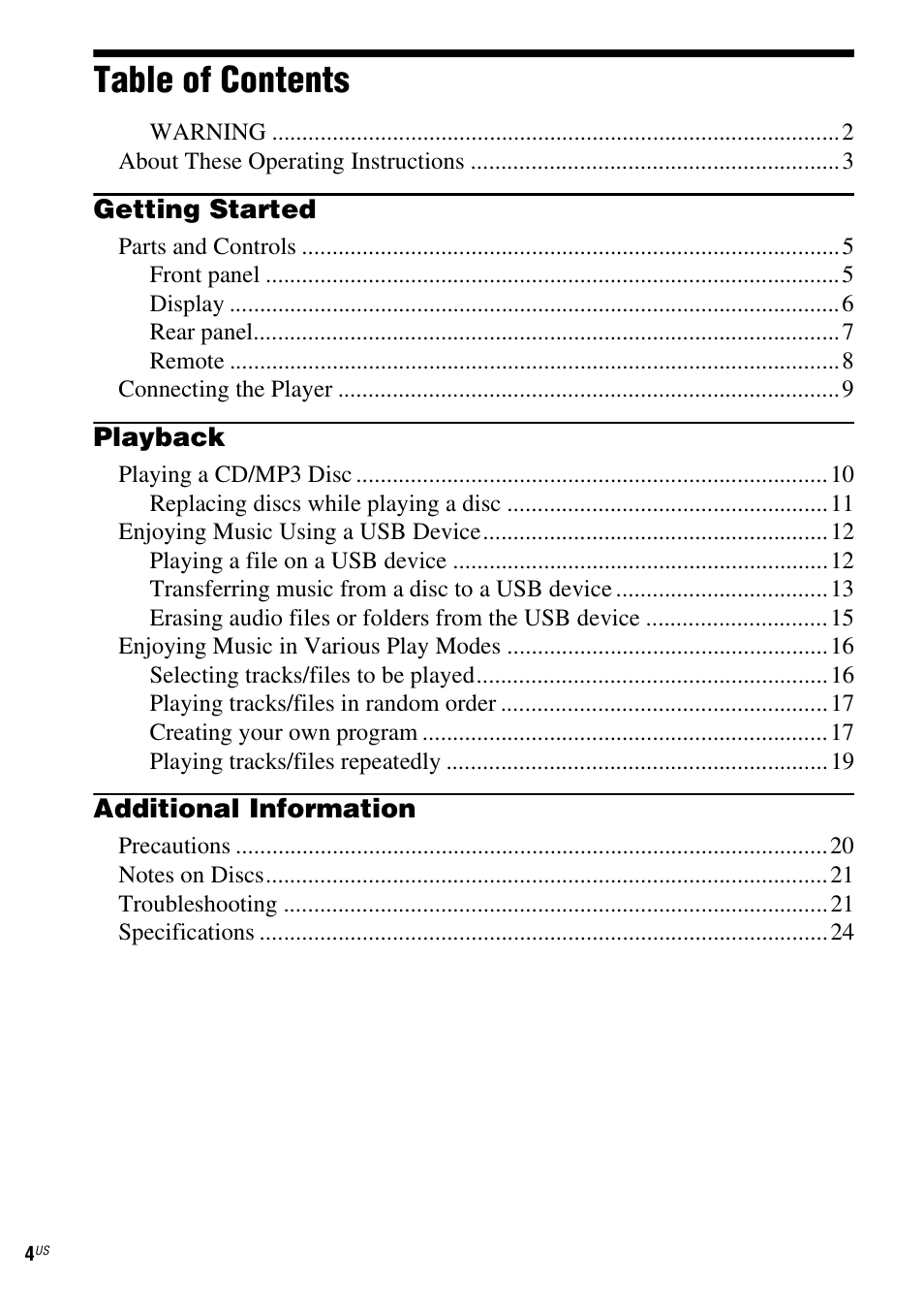 Sony CDPCE500 User Manual | Page 4 / 24