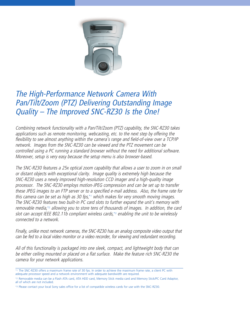 Sony SNC-RZ30N/2 User Manual | Page 2 / 8