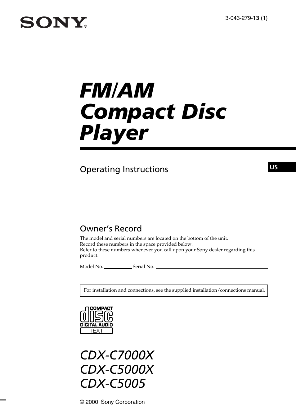 Sony CDX-C7000X User Manual | 28 pages