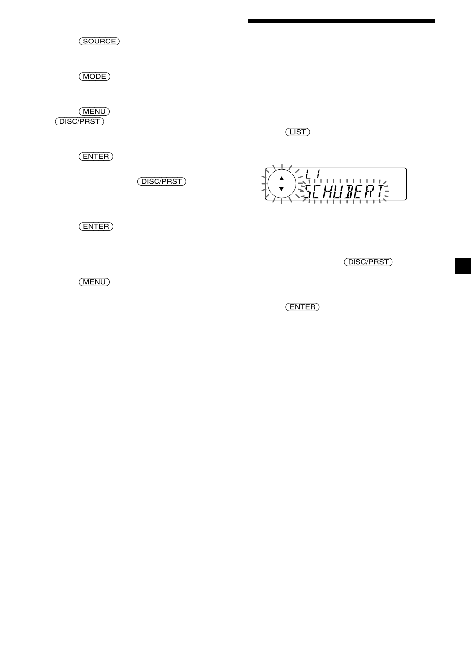 Locating a disc by name — list-up, Locating a disc by name | Sony CDX-C7000X User Manual | Page 13 / 28