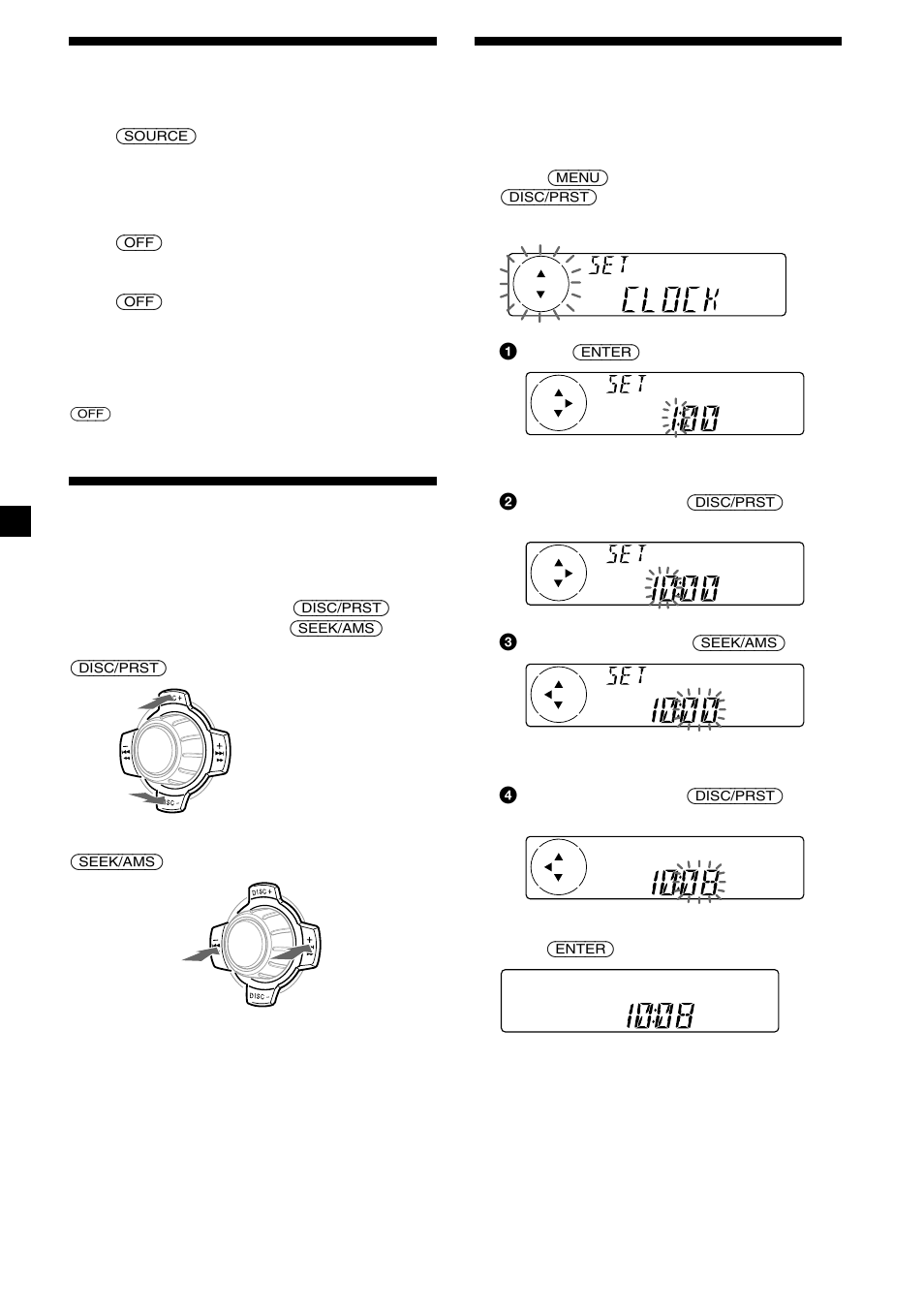 Turning the unit on/off, How to use the menu, Setting the clock | 8turning the unit on/off | Sony CDX-C7000X User Manual | Page 8 / 28