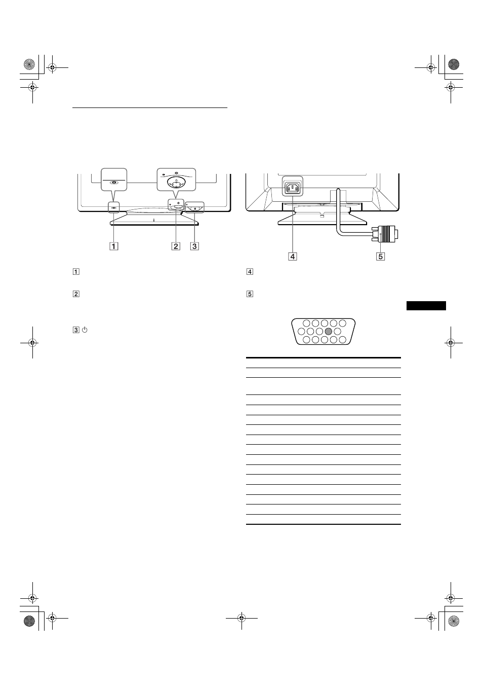 Identifying parts and controls | Sony CPD-G200 User Manual | Page 5 / 46