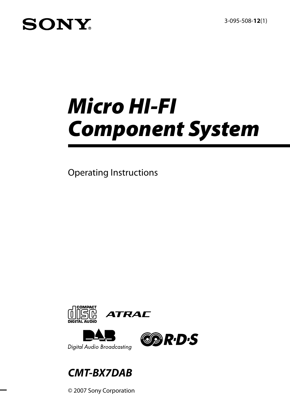 Sony CMT-BX7DAB User Manual | 32 pages
