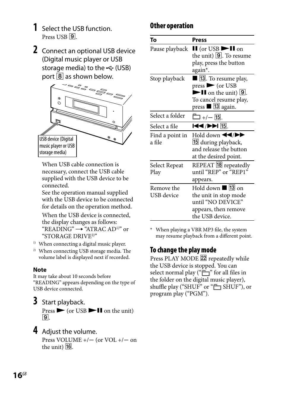 Other operation | Sony CMT-BX7DAB User Manual | Page 16 / 32