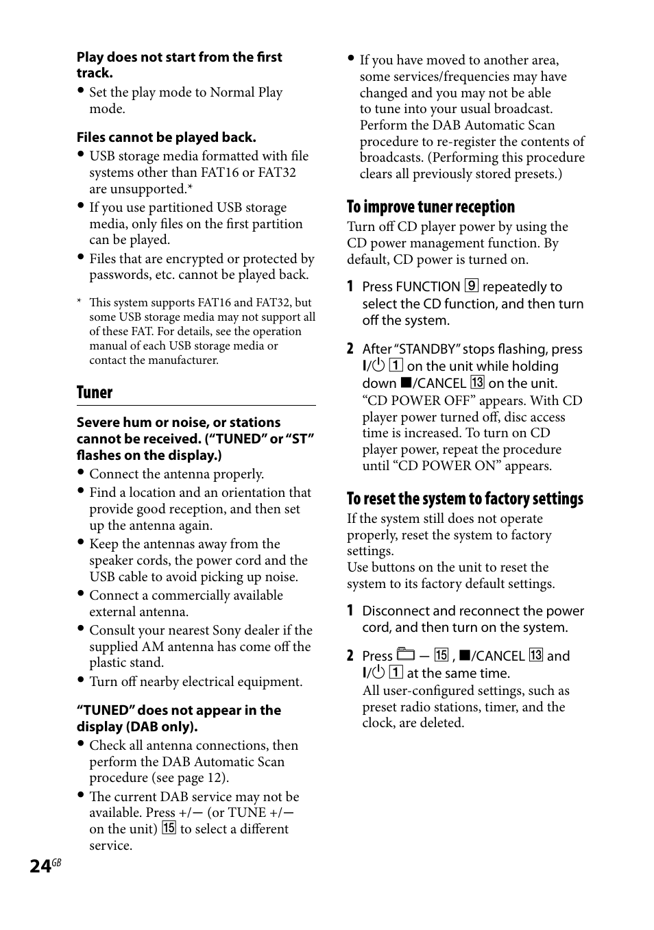 Tuner | Sony CMT-BX7DAB User Manual | Page 24 / 32