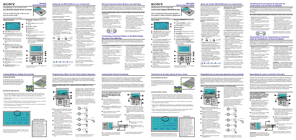 Sony RM-AV3000 User Manual | 1 page