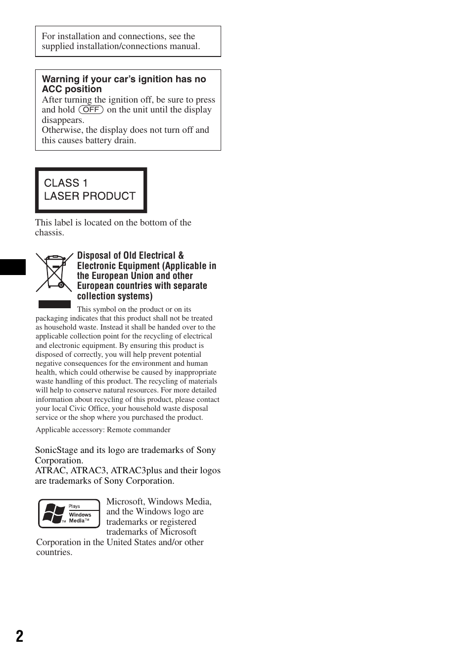 Sony CDX-A360 User Manual | Page 2 / 96
