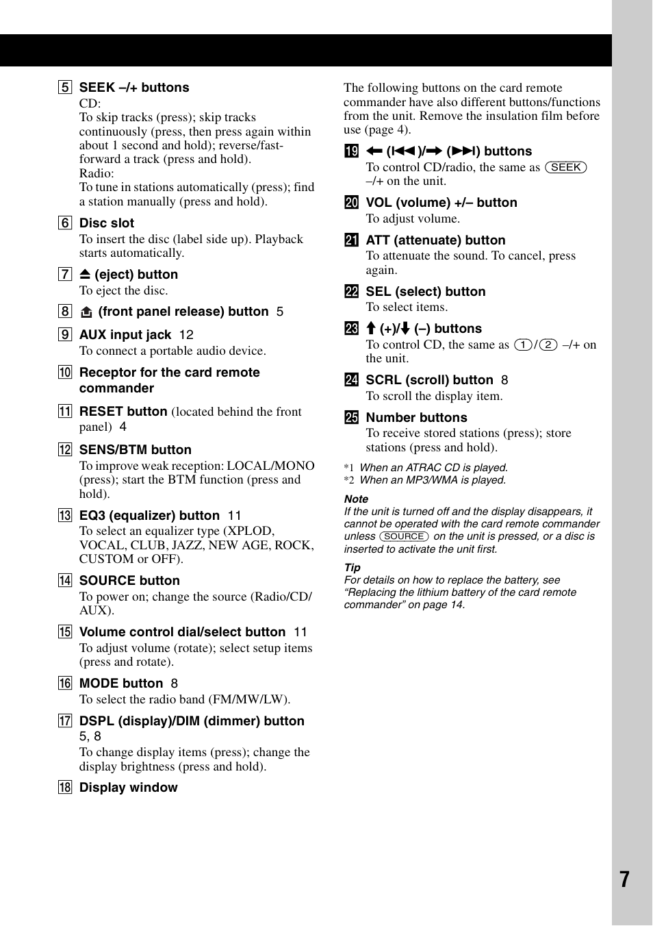 Sony CDX-A360 User Manual | Page 7 / 96