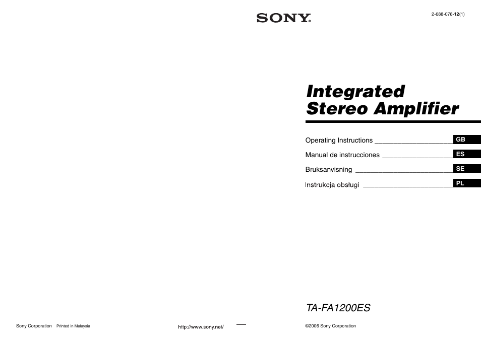 Sony TA-FA1200ES User Manual | 91 pages