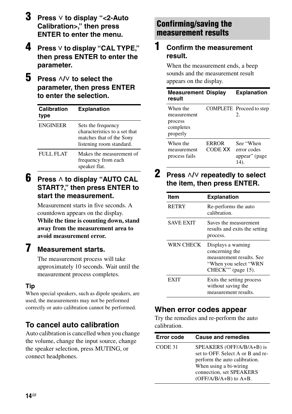 Confirming/saving the measurement results | Sony TA-FA1200ES User Manual | Page 14 / 91