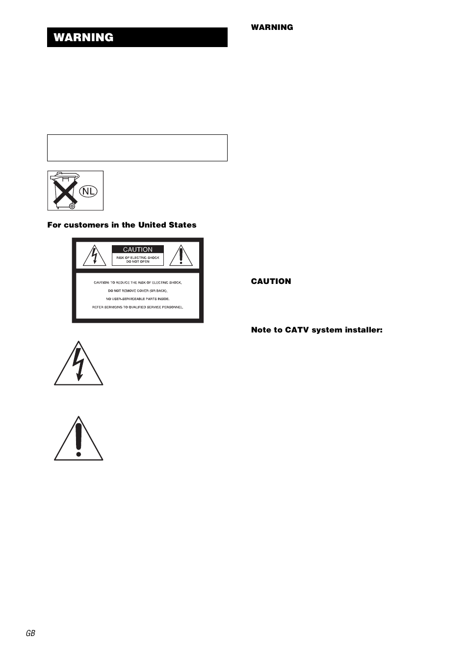 Warning | Sony STR-DA5000ES User Manual | Page 2 / 68