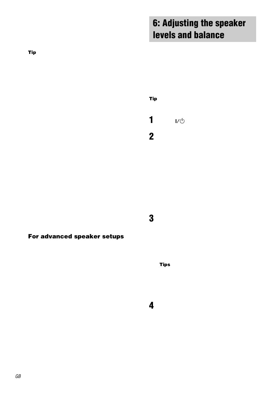 Adjusting the speaker levels and balance, Test tone, Adjusting the speaker levels and | Balance — test tone | Sony STR-DA5000ES User Manual | Page 22 / 68