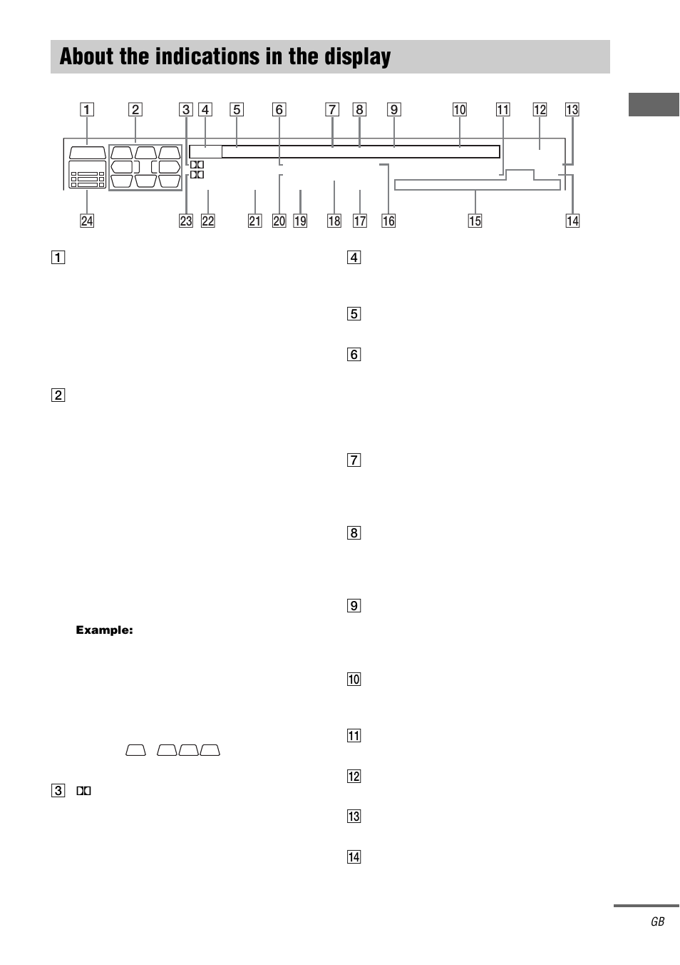 About the indications in the display | Sony STR-DA5000ES User Manual | Page 31 / 68