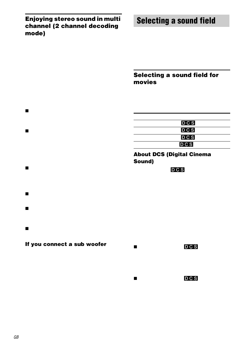 Selecting a sound field, Selecting a sound field for movies | Sony STR-DA5000ES User Manual | Page 34 / 68