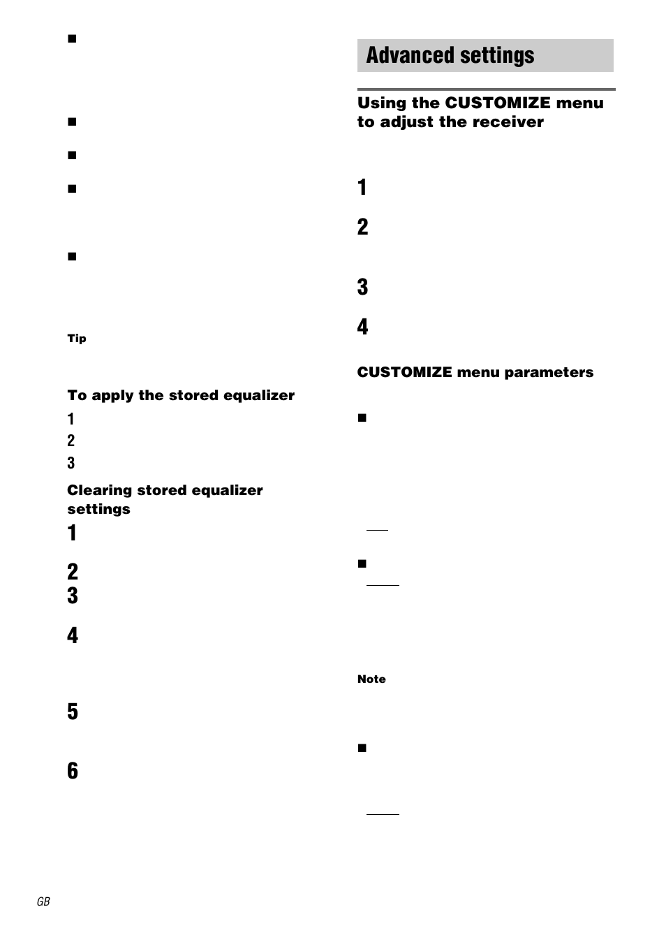 Advanced settings | Sony STR-DA5000ES User Manual | Page 42 / 68