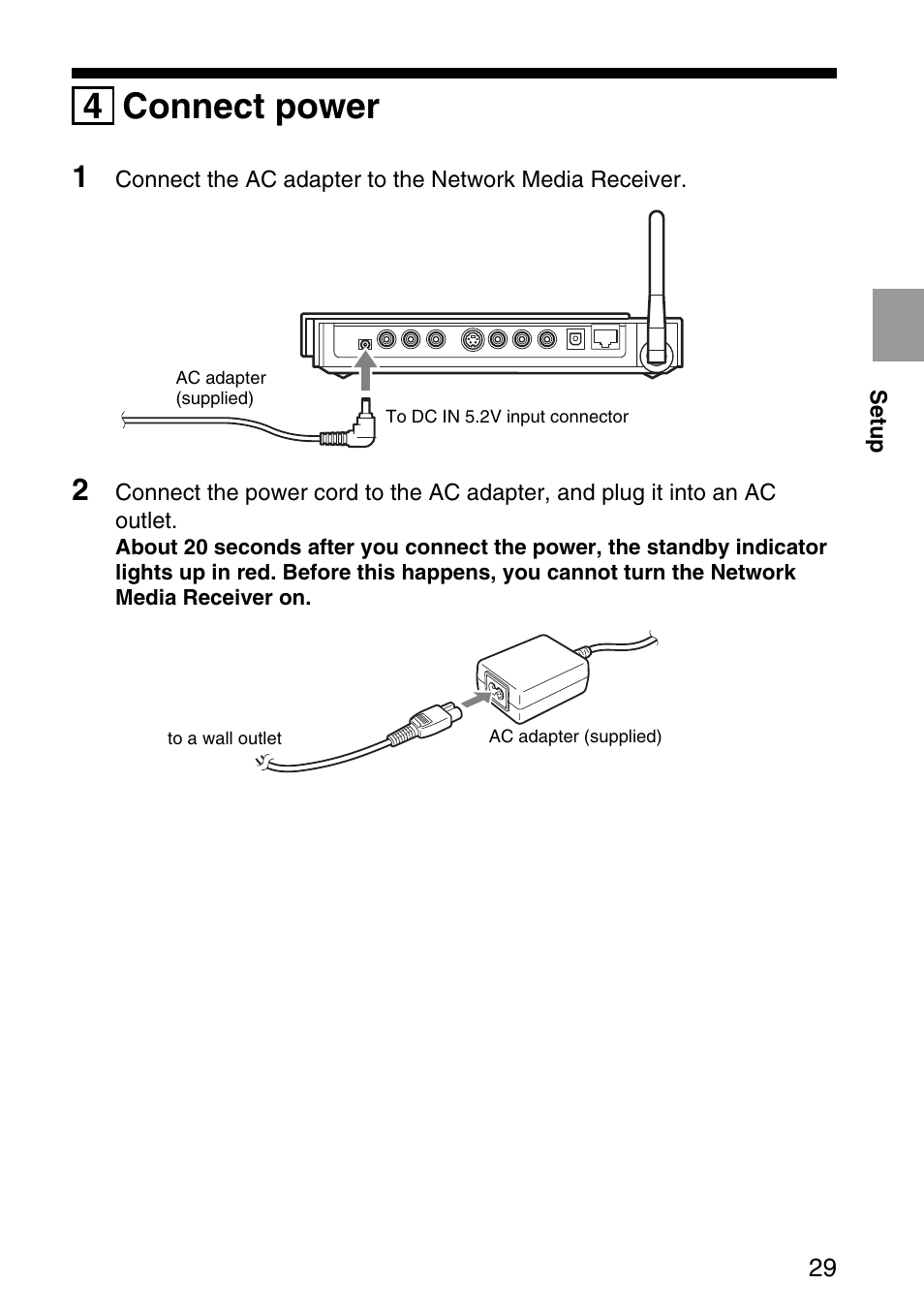 4 connect power | Sony VGP-MR200U/E User Manual | Page 29 / 69