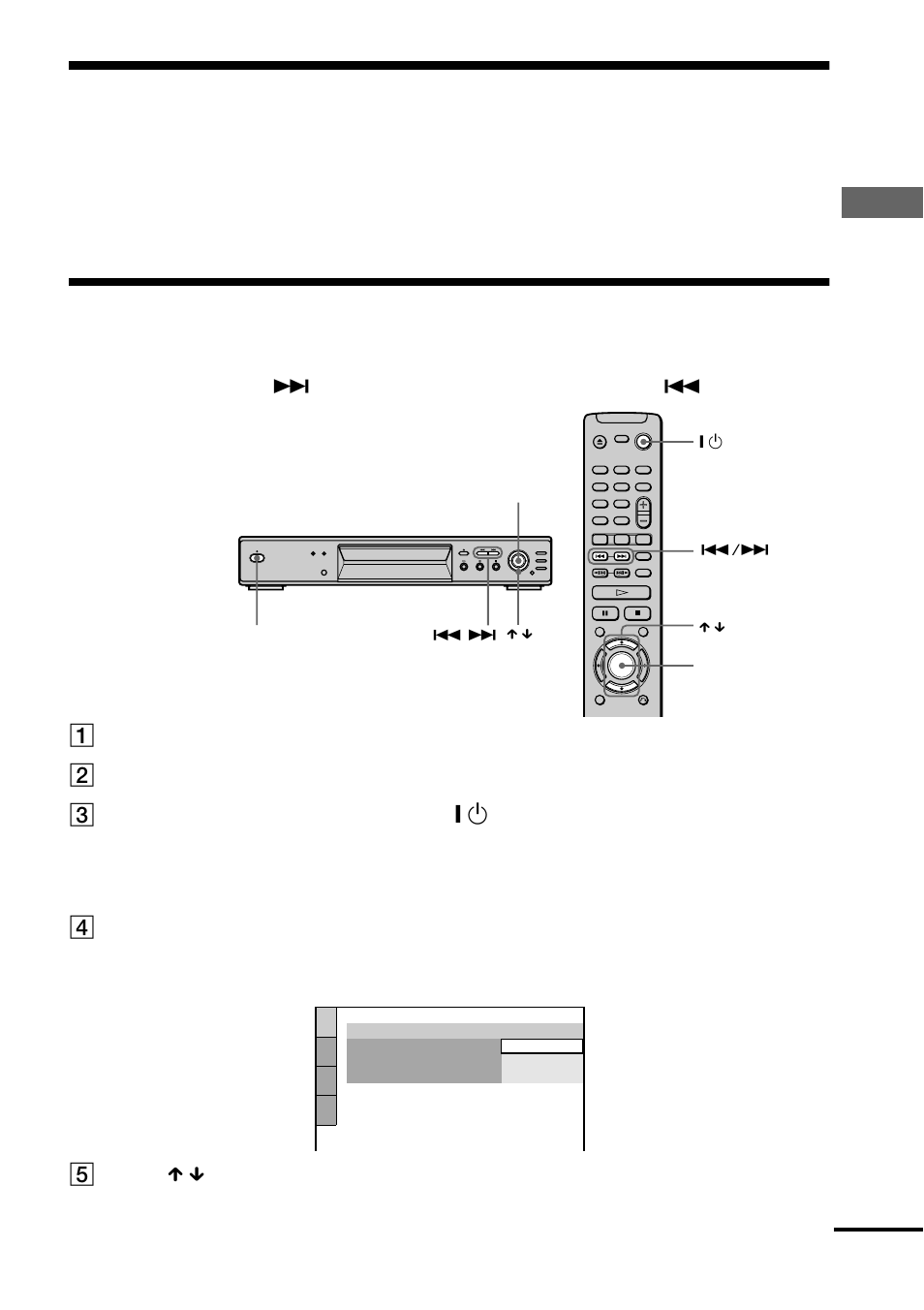 Step 3: connecting the power cord, Step 4: quick setup, S (25) | N (25), Hook ups, D press enter without inserting a disc, E press x / x to select a language | Sony DVP-NS300 User Manual | Page 25 / 76