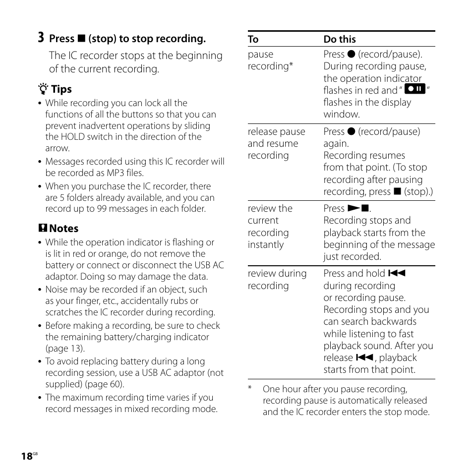 On (18, 26, 27, 30, 33, 34), On (18, 25, 27) | Sony ICD-UX60 User Manual | Page 18 / 68