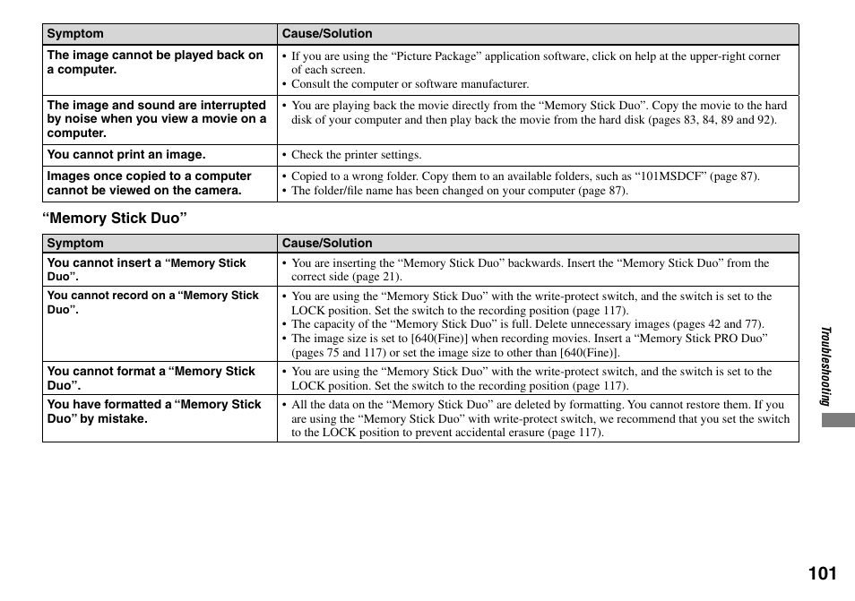 Sony Cyber-shot DSC-L1 User Manual | Page 101 / 128