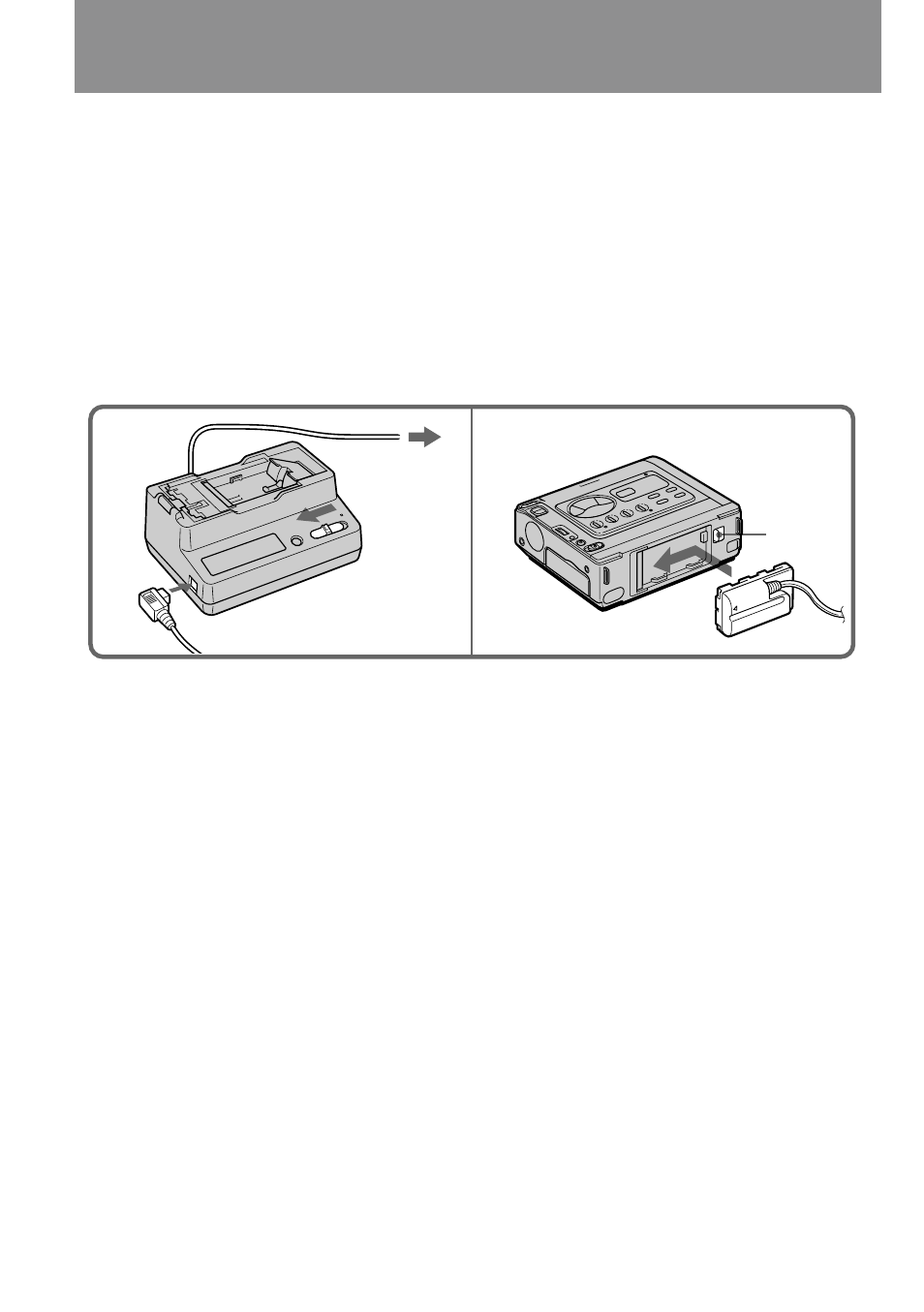 Instalación del cargador/ adaptador de ca, Installing the ac adaptor/ charger | Sony GV-D300 User Manual | Page 8 / 88
