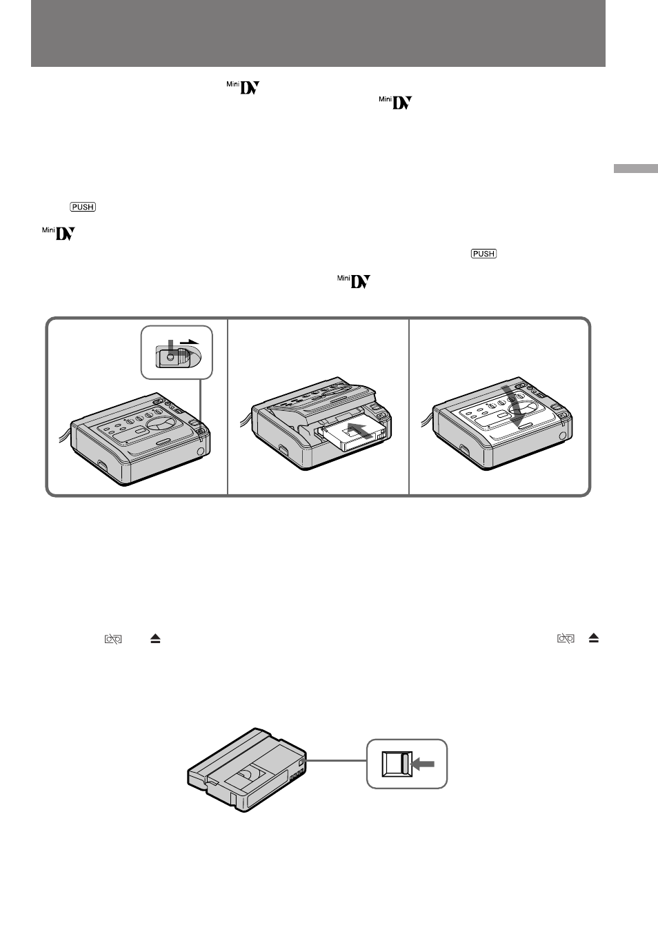 Inserción de videocassettes, Inserting a cassette | Sony GV-D300 User Manual | Page 9 / 88