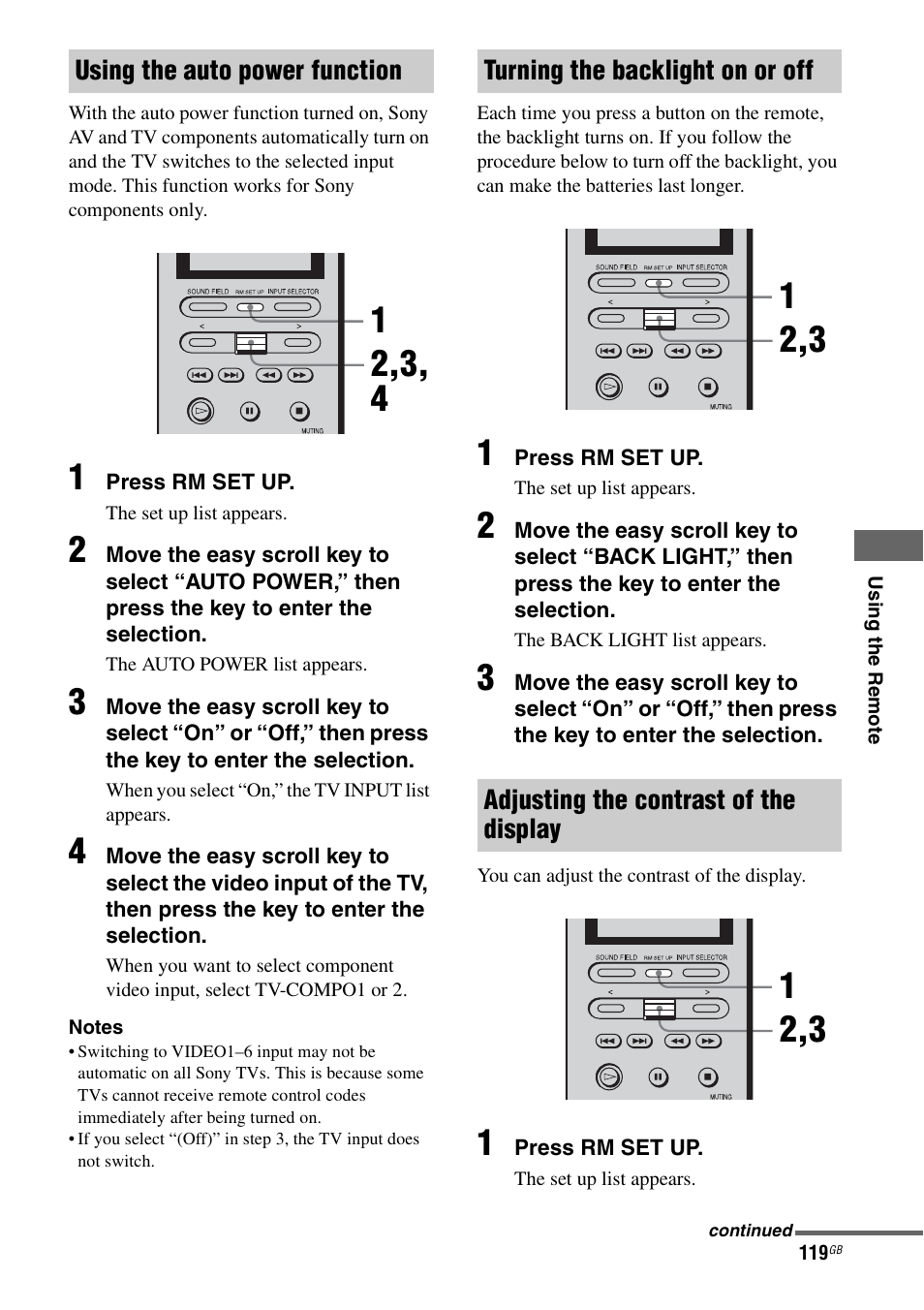 Using the auto power function | Sony STR-DA7100ES User Manual | Page 119 / 139