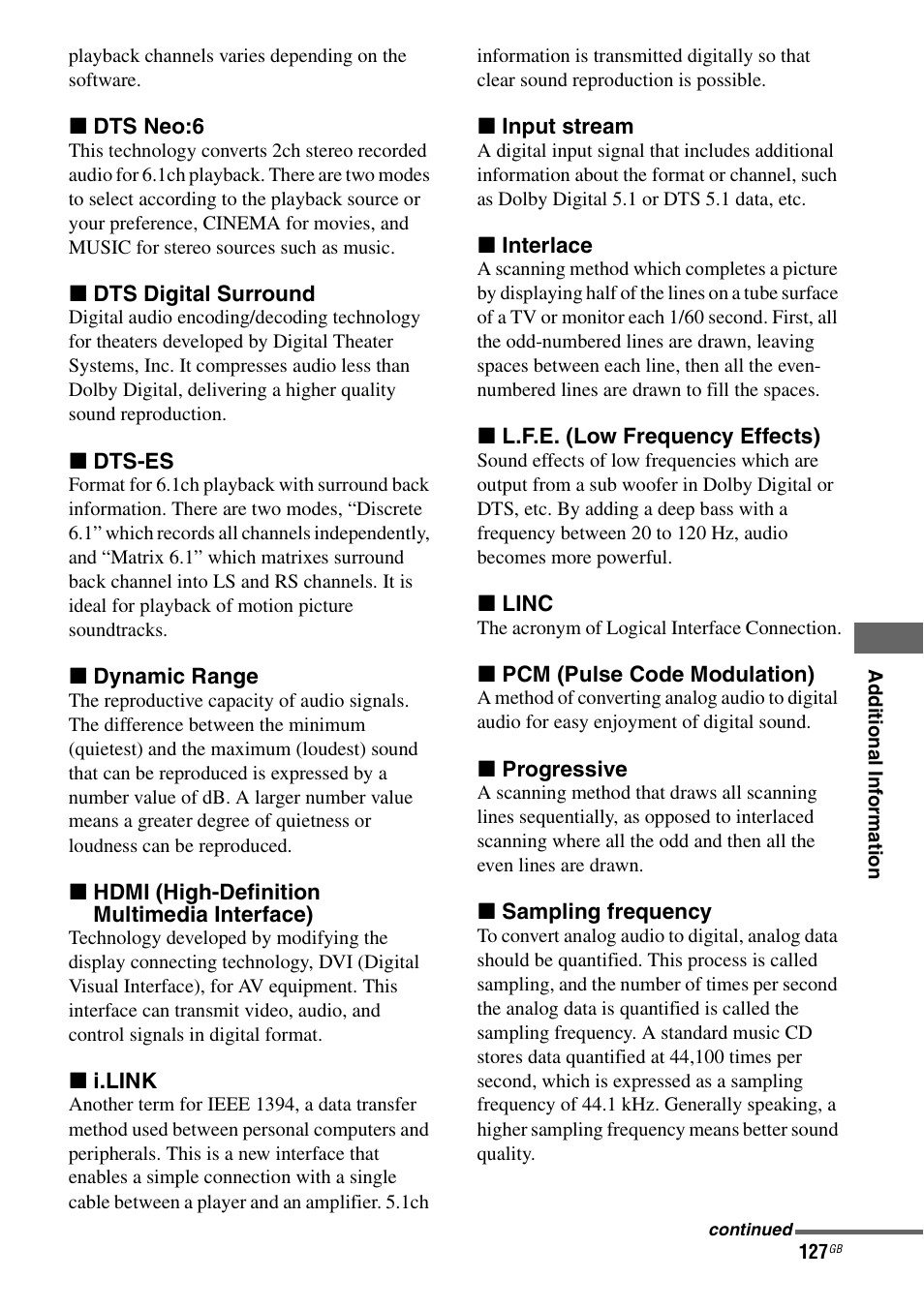 Sony STR-DA7100ES User Manual | Page 127 / 139