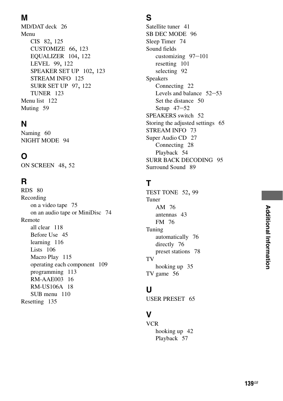 Sony STR-DA7100ES User Manual | Page 139 / 139