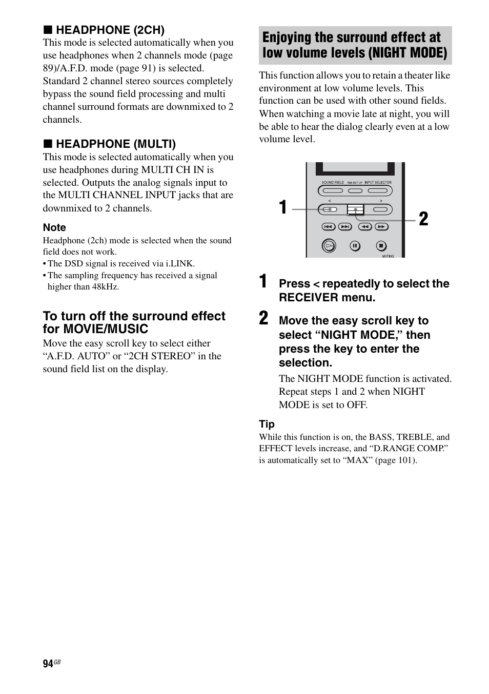 Sony STR-DA7100ES User Manual | Page 94 / 139