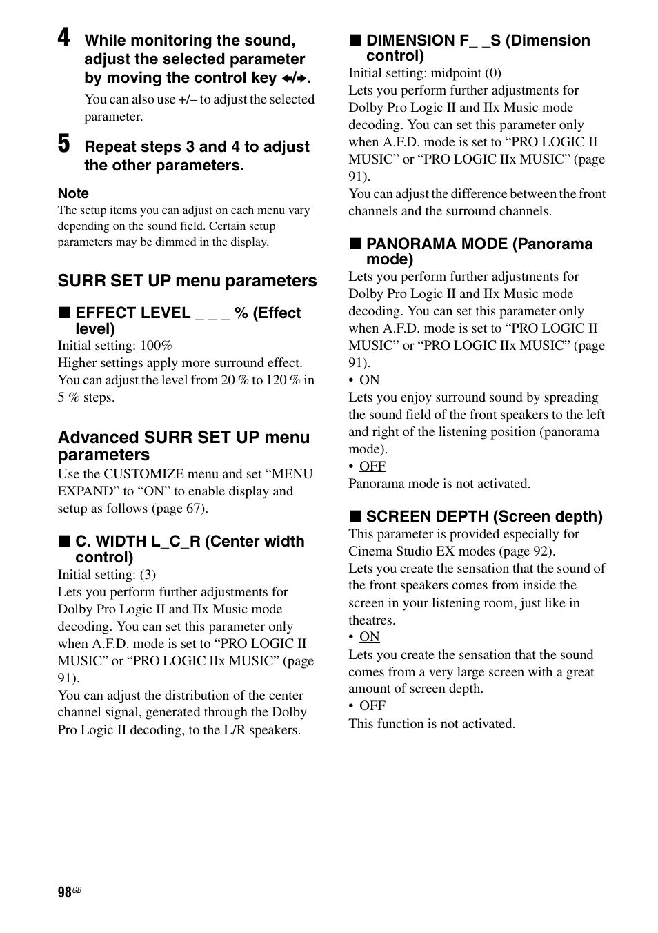 E 98), E 98 | Sony STR-DA7100ES User Manual | Page 98 / 139