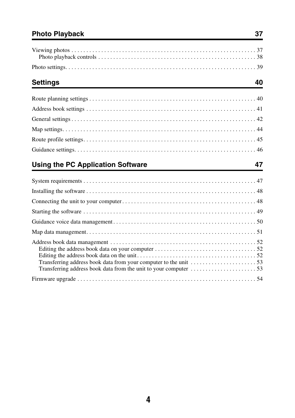 Sony NAV-U NV-U44 User Manual | Page 4 / 54