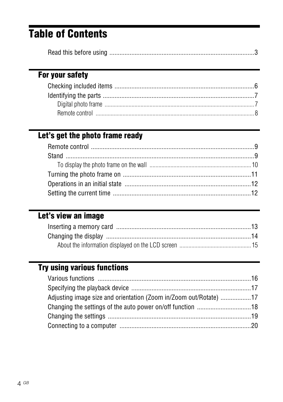 Sony DPF-E710 User Manual | Page 4 / 28