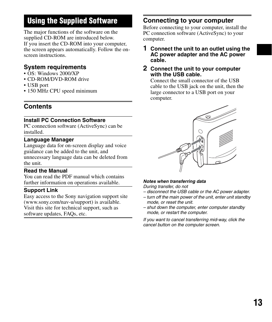 Sony NV-U71T User Manual | Page 13 / 56