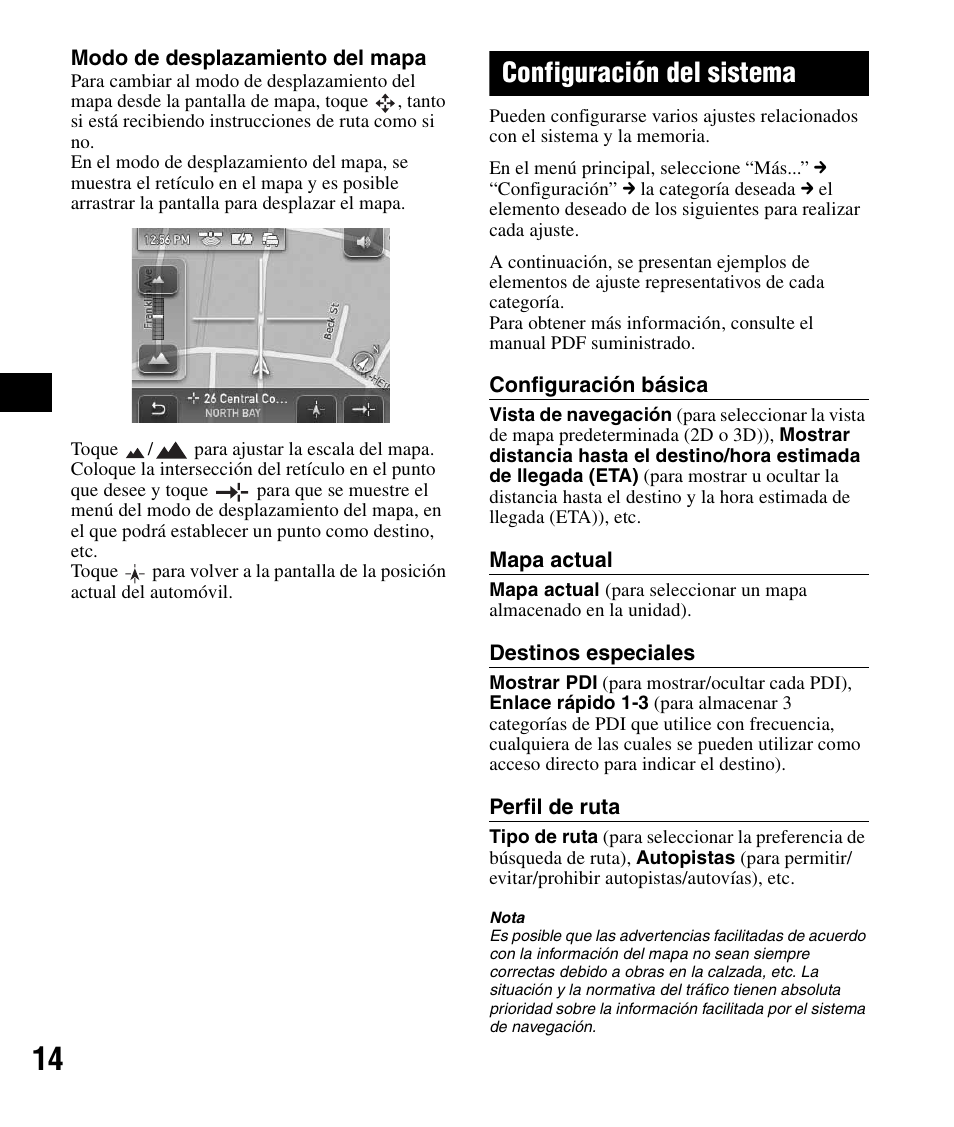 Configuración del sistema | Sony NV-U71T User Manual | Page 50 / 56