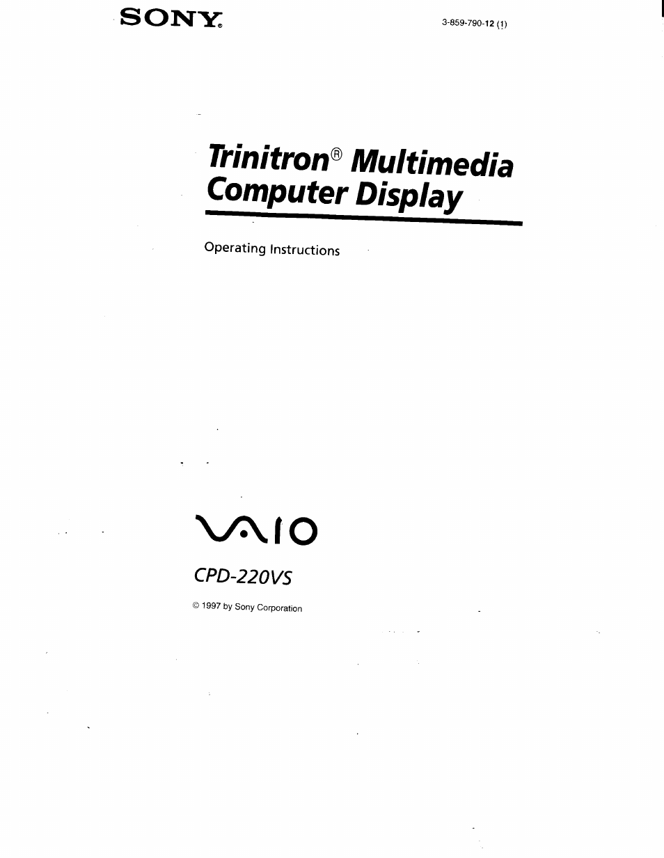 Sony CPD-220VS User Manual | 30 pages