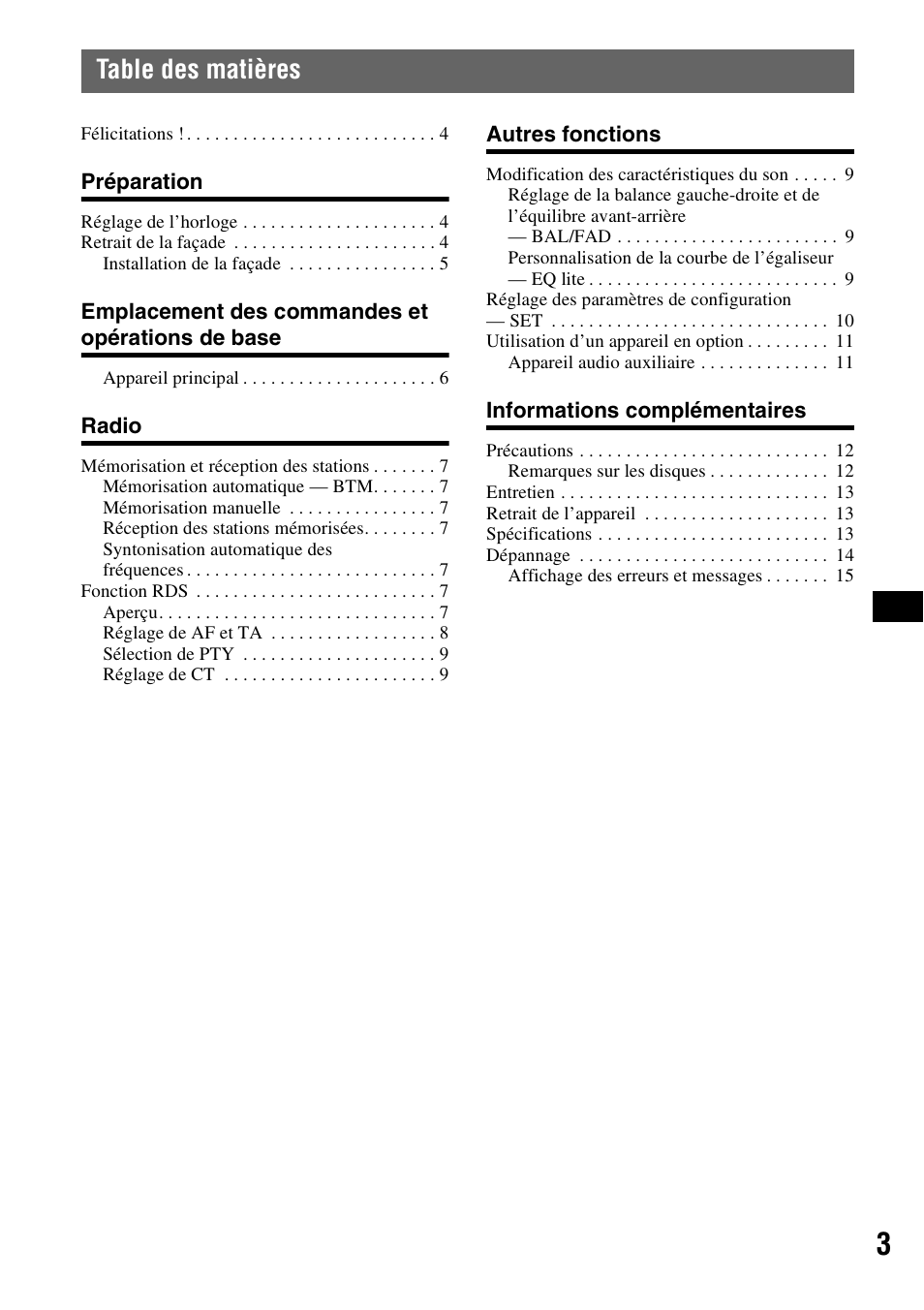 Sony CDX-GT111 User Manual | Page 33 / 76