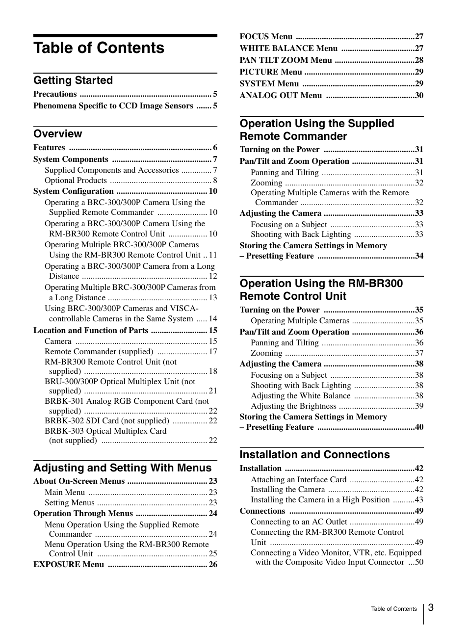 Sony BRC-300P User Manual | Page 3 / 72