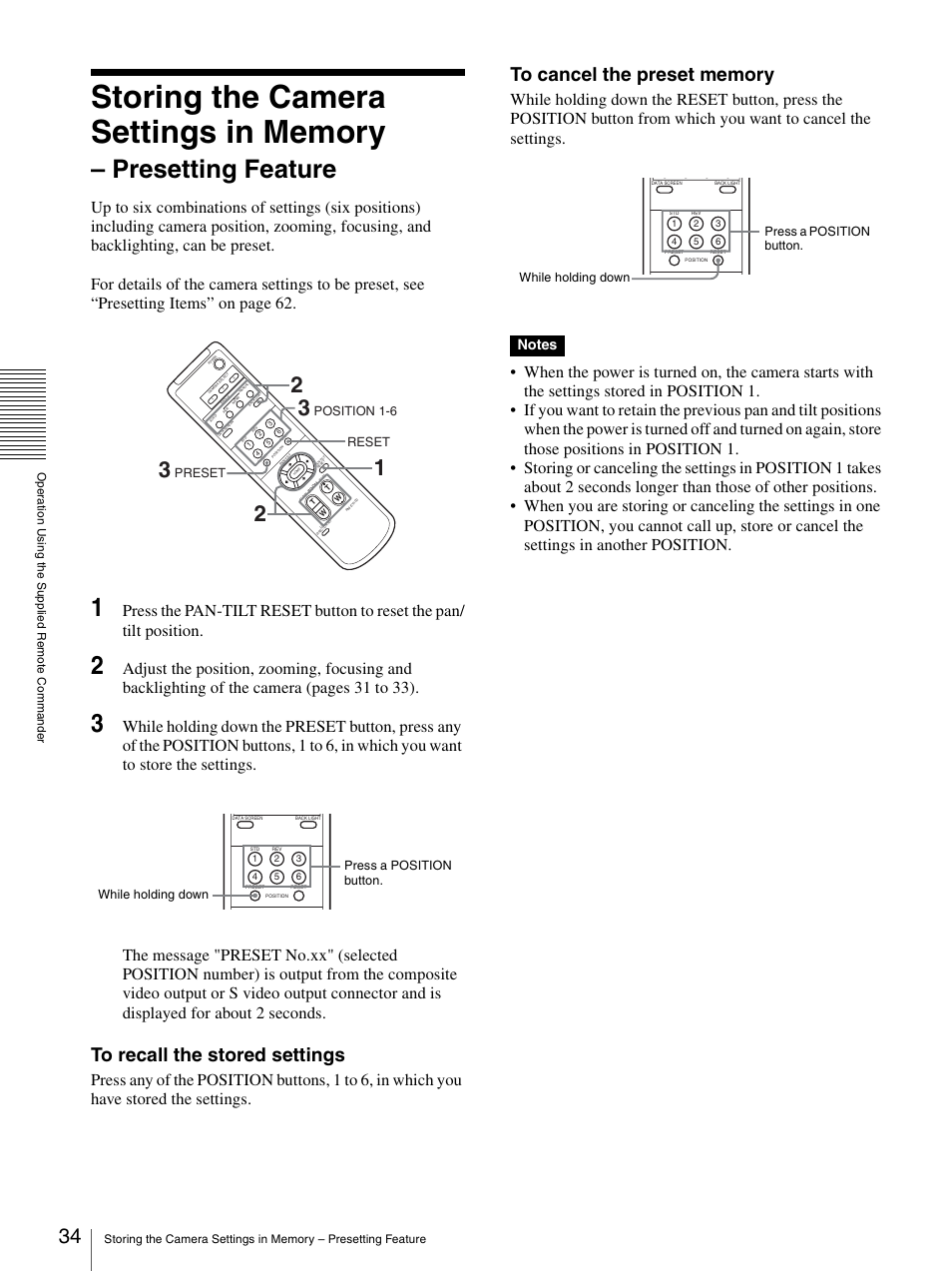 Presetting feature | Sony BRC-300P User Manual | Page 34 / 72