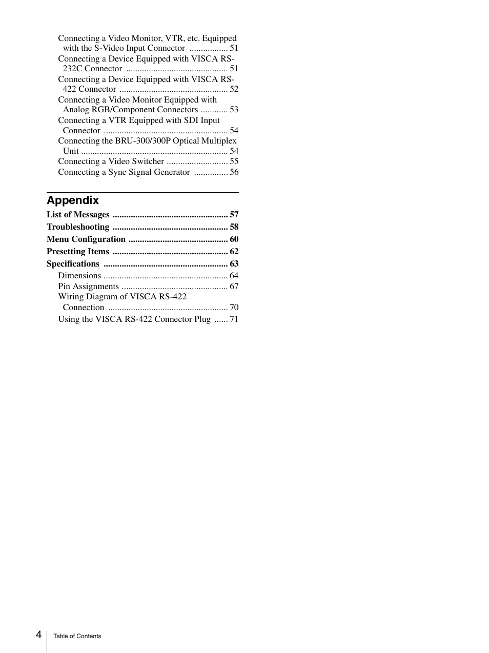 Appendix | Sony BRC-300P User Manual | Page 4 / 72