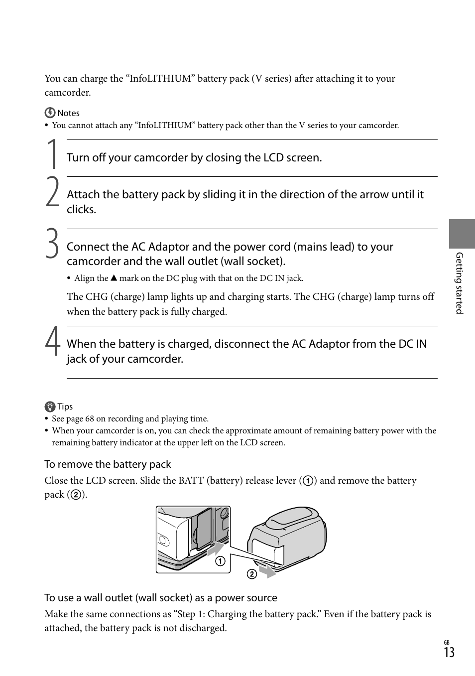 Sony XR150E User Manual | Page 13 / 76