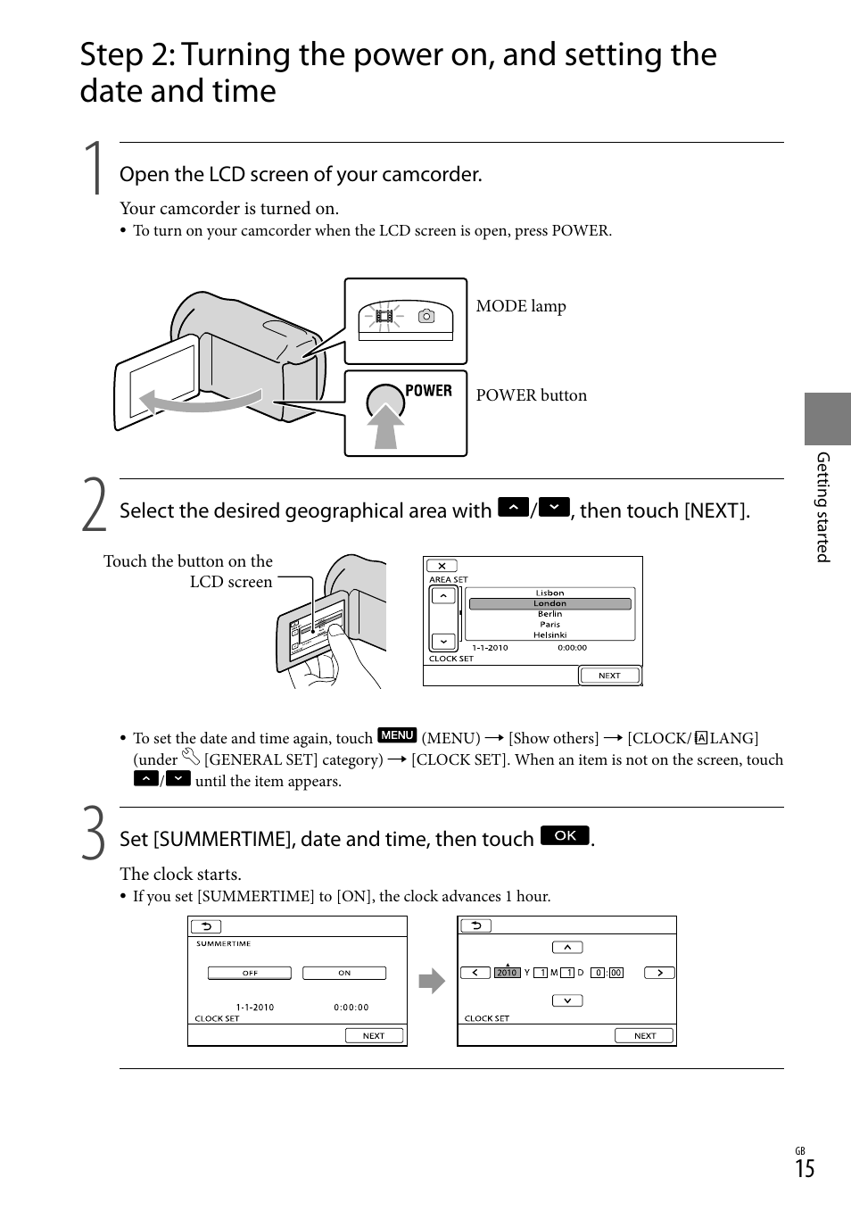 Sony XR150E User Manual | Page 15 / 76