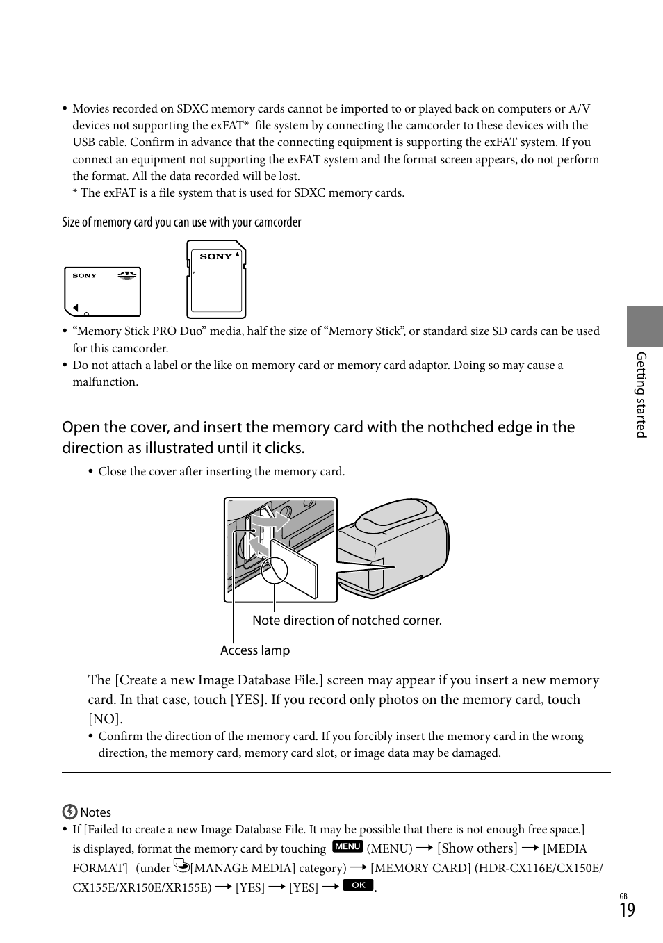 Sony XR150E User Manual | Page 19 / 76
