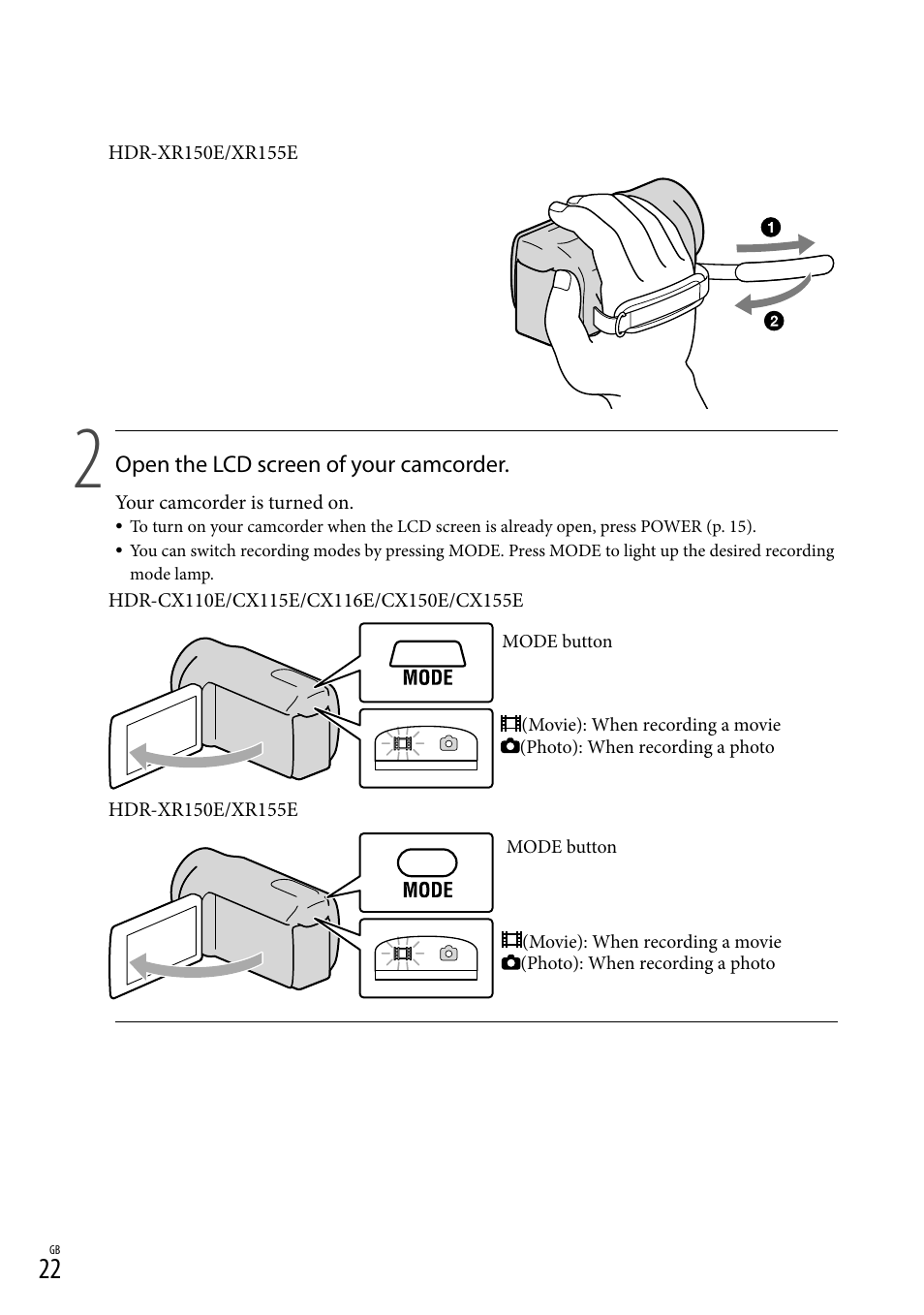 Sony XR150E User Manual | Page 22 / 76